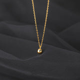 925 Silver Round Bead Chain Pendant Necklace 18k Plated Jewelry