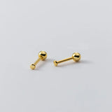 925 Silver Round Ear Bone Beads Stud Earrings for Baby Women