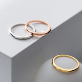 925 Silver Star Zircon Finger Ring Women Couple Jewelry