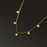 925 Silver Star Chain Necklace for Women Choker Jewelry