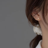 925 Silver Flower Zircon Spiral Stud Earrings for Women