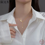 925 Silver Ginkgo Leaf Pendant Necklace for Women