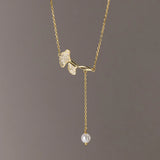 925 Silver Ginkgo Leaf Pendant Necklace for Women