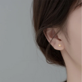 925 Silver Romantic Flower Rotating Mini Stud Earrings for Women