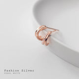925 Silver Geometric Double Zircon Stud Earrings for Women
