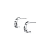 925 Silver Geometric Double Zircon Stud Earrings for Women