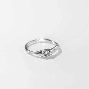 925 Silver Zircon Punk Adjustable Ring Women Hip Hop Rock Gothic Jewelry