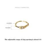 925 Silver Zircon Punk Adjustable Ring Women Hip Hop Rock Gothic Jewelry