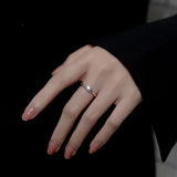 925 Silver Zircon Punk Adjustable Ring Women Hip Hop Rock Gothic Jewelry