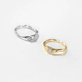 925 Silver Zircon Punk Adjustable Ring Women Hip Hop Rock Gothic Jewelry