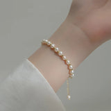 925 Silver Baroque Pearl Bangle Wedding Bracelet