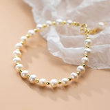925 Silver Baroque Pearl Bangle Wedding Bracelet