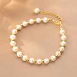 925 Silver Baroque Pearl Bangle Wedding Bracelet