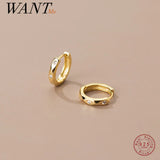 925 Silver Rhombus CZ Zircon Hoop Earrings for Women