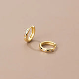925 Silver Rhombus CZ Zircon Hoop Earrings for Women
