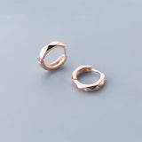 925 Silver Rhombus CZ Zircon Hoop Earrings for Women