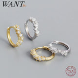 925 Silver Wave Circle Hoop Earrings for Women Bohemian Fine Jewelry