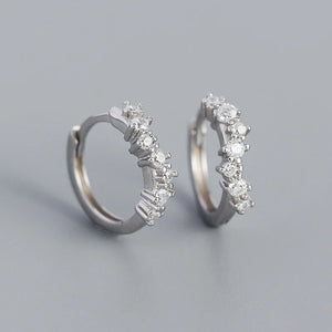 925 Silver Wave Circle Hoop Earrings for Women Bohemian Fine Jewelry