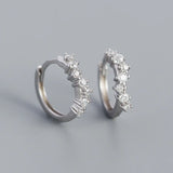 925 Silver Wave Circle Hoop Earrings for Women Bohemian Fine Jewelry