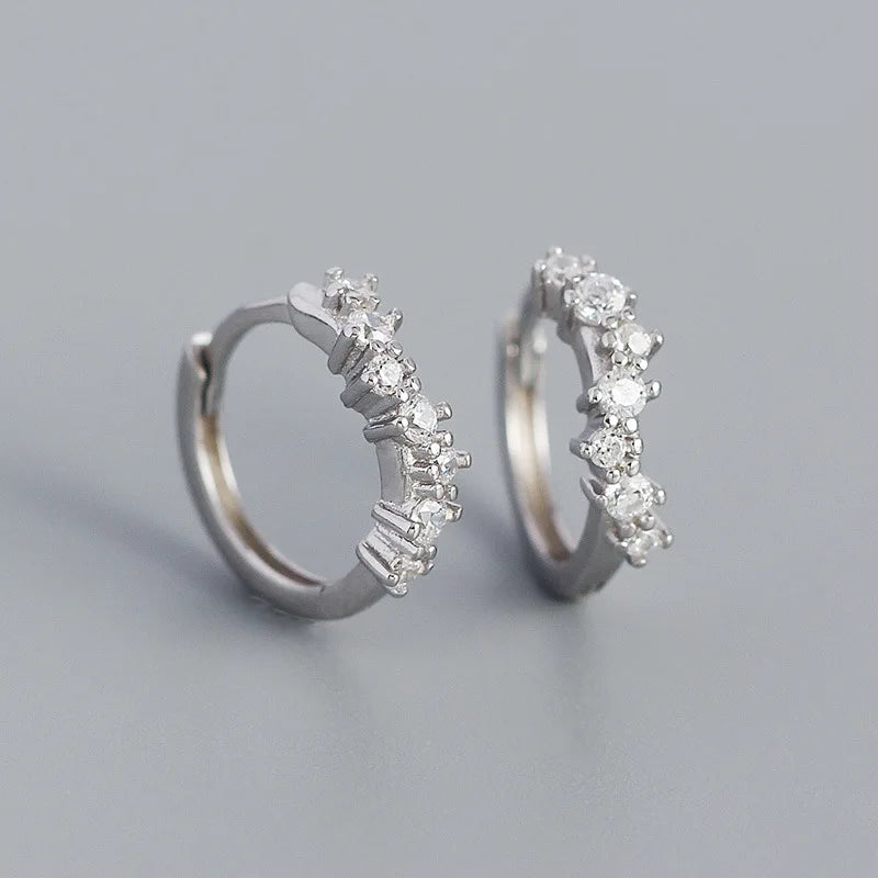 925 Silver Wave Circle Hoop Earrings for Women Bohemian Fine Jewelry