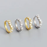 925 Silver Wave Circle Hoop Earrings for Women Bohemian Fine Jewelry
