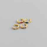 925 Silver Zircon Punk Chain Ear Clip Earrings