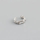 925 Silver Zircon Punk Chain Ear Clip Earrings