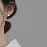 925 Silver Water Drop Stud Earrings for Baby Women Piercing