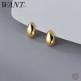 925 Silver Water Drop Stud Earrings for Baby Women Piercing
