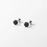 925 Silver Gothic Zircon Ear Bone Piercing Earrings Men Women Stud Jewelry