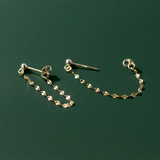 925 Silver Gothic Chain Unisex Hanging Earrings Unique Party Jewelry