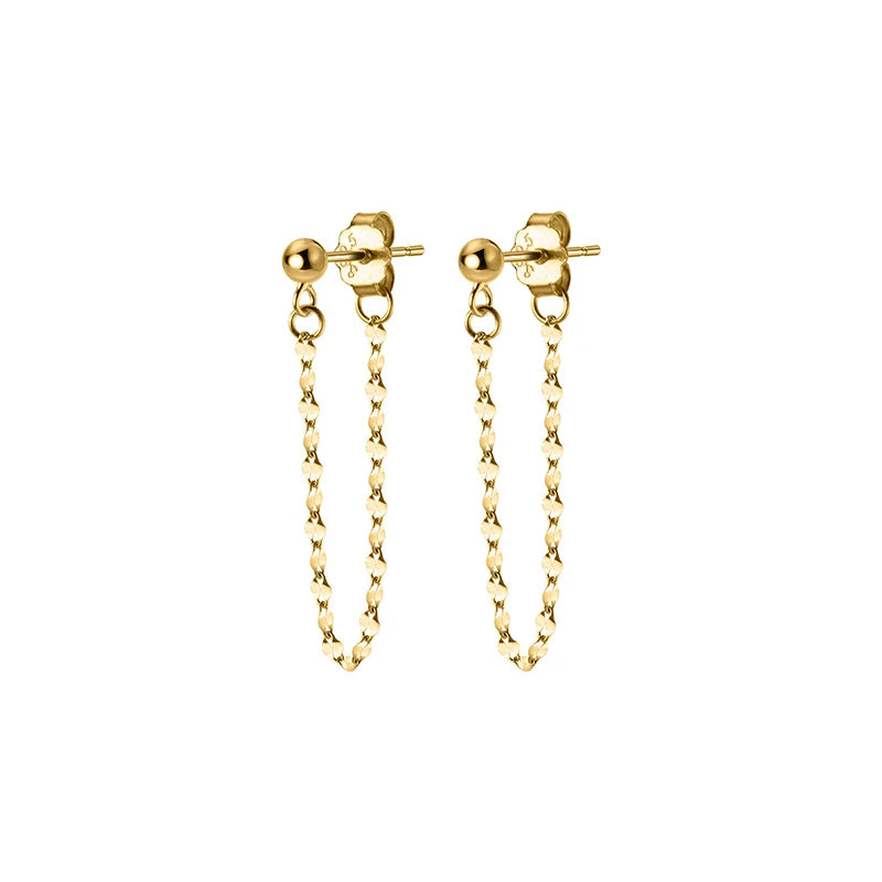 925 Silver Gothic Chain Unisex Hanging Earrings Unique Party Jewelry