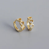 925 Sterling Silver Heart Ear Buckle for Women Body Piercing Hoop Earrings