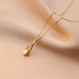 925 Silver Hollow Water Drop Zircon Pendant Necklace Women Jewelry
