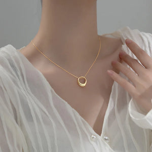 925 Silver Circle Pendant Necklace for Women Wedding