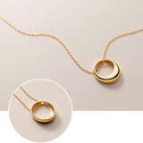 925 Silver Circle Pendant Necklace for Women Wedding