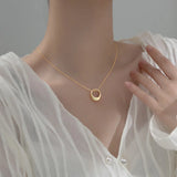 925 Silver Circle Pendant Necklace for Women Wedding