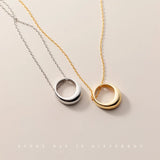 925 Silver Circle Pendant Necklace for Women Wedding