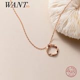 925 Silver Clavicle Pendant Romantic Circle Twist Necklace for Women