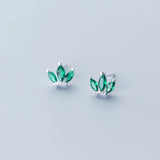 925 Silver Crown Zircon Stud Earrings Anniversary Gift