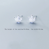 925 Silver Crown Zircon Stud Earrings Anniversary Gift