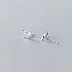 925 Silver Butterfly Stud Earrings with Zircon