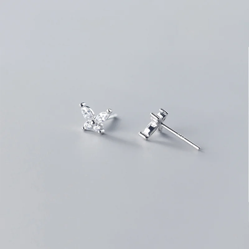925 Silver Butterfly Stud Earrings with Zircon