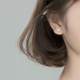 925 Silver Butterfly Stud Earrings with Zircon
