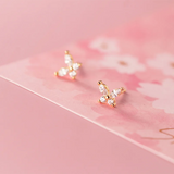 925 Silver Butterfly Stud Earrings with Zircon