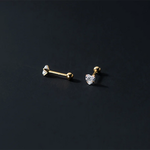 925 Silver Love Stars Spiral Studs for Women