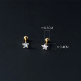 925 Silver Love Stars Spiral Studs for Women