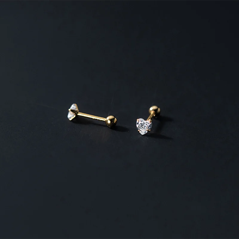 925 Silver Love Stars Spiral Studs for Women