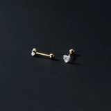 925 Silver Love Stars Spiral Studs for Women