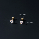 925 Silver Love Stars Spiral Studs for Women